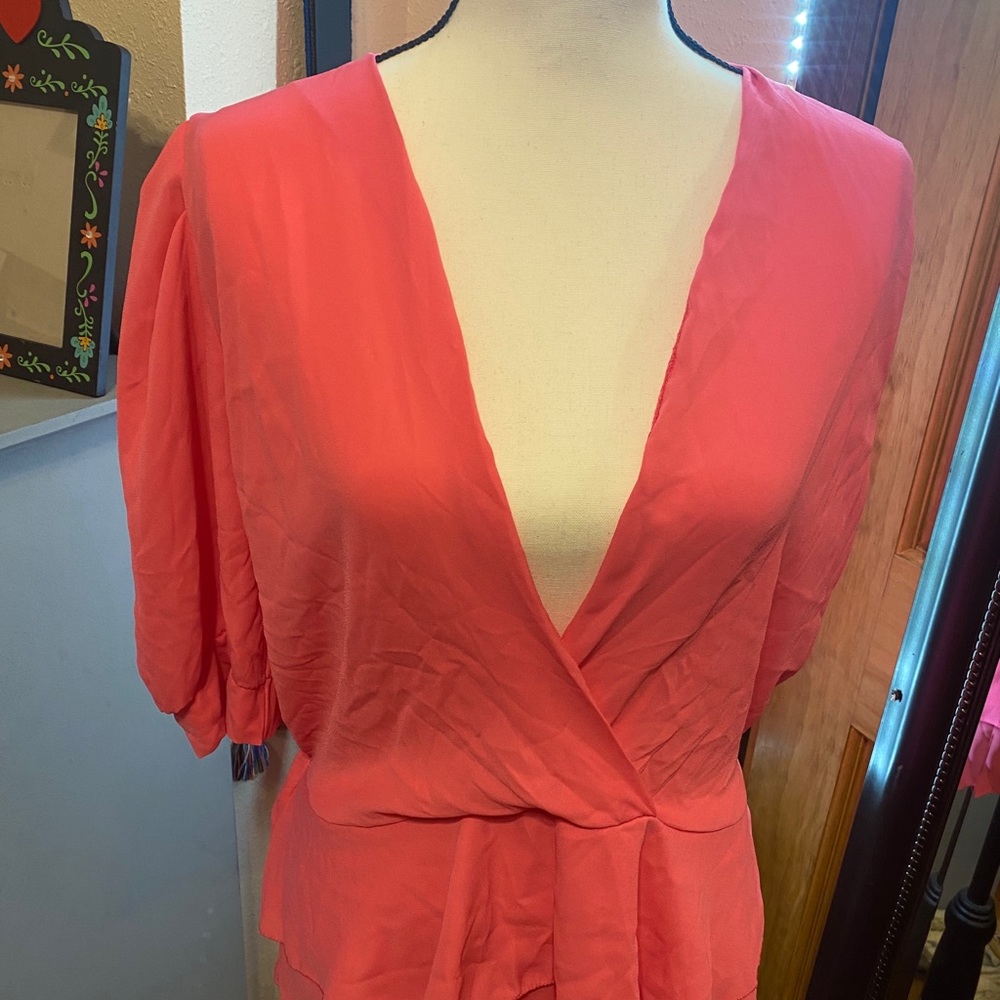 Hot pink plus size blouse